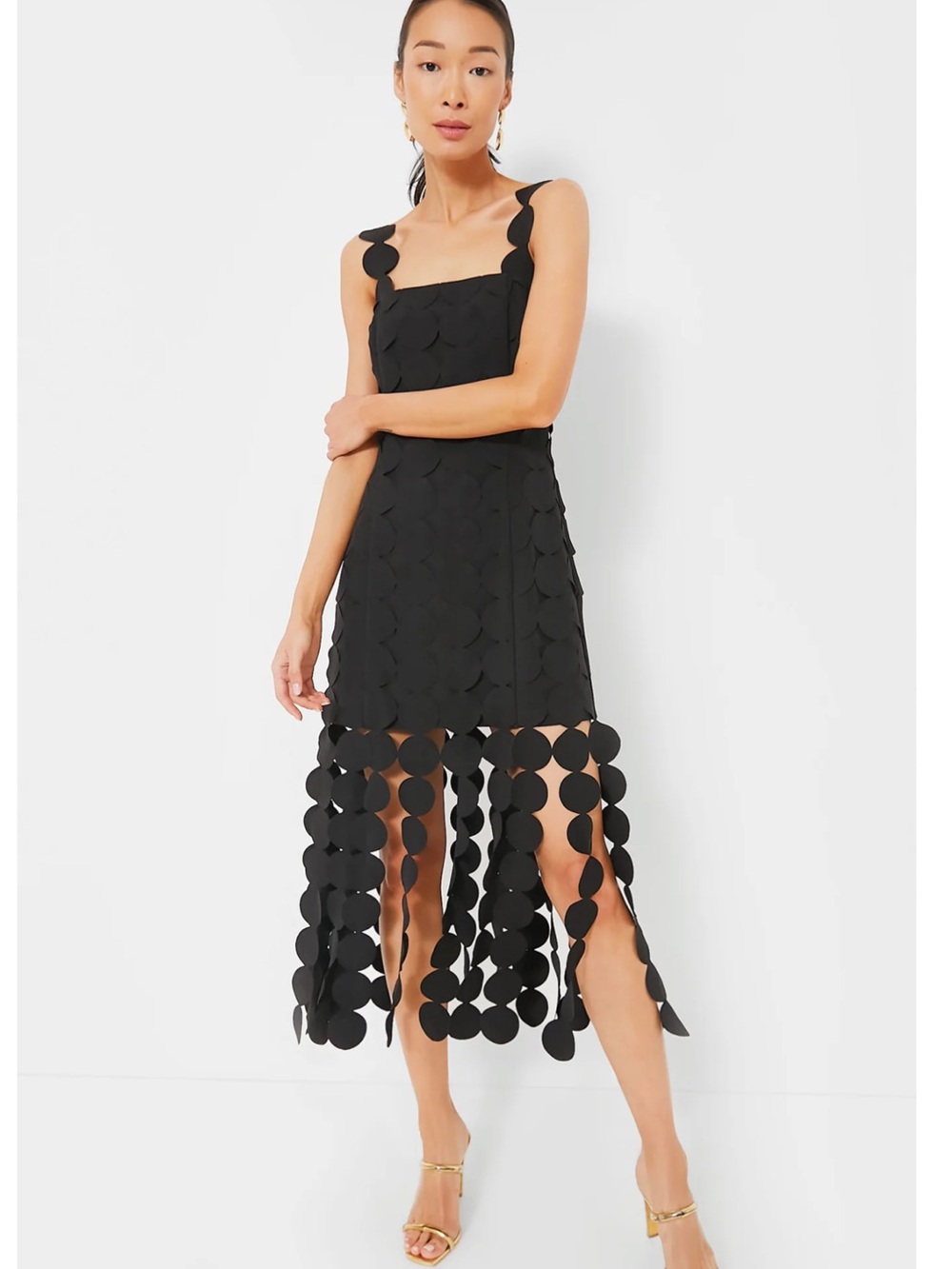 Women's Black Multi Circle Mercedes Midi Dress - Picture 6 of 6